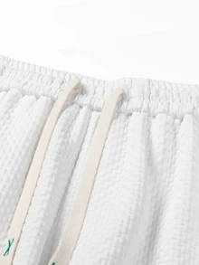 Bộ hai mảnh Nam Dây kéo Túi màu trơn Giải trí - trắng - Xem 4