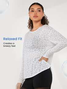 GLOWMODE 豹紋削洞露背運動白色t恤 - 白色 - 查看 3