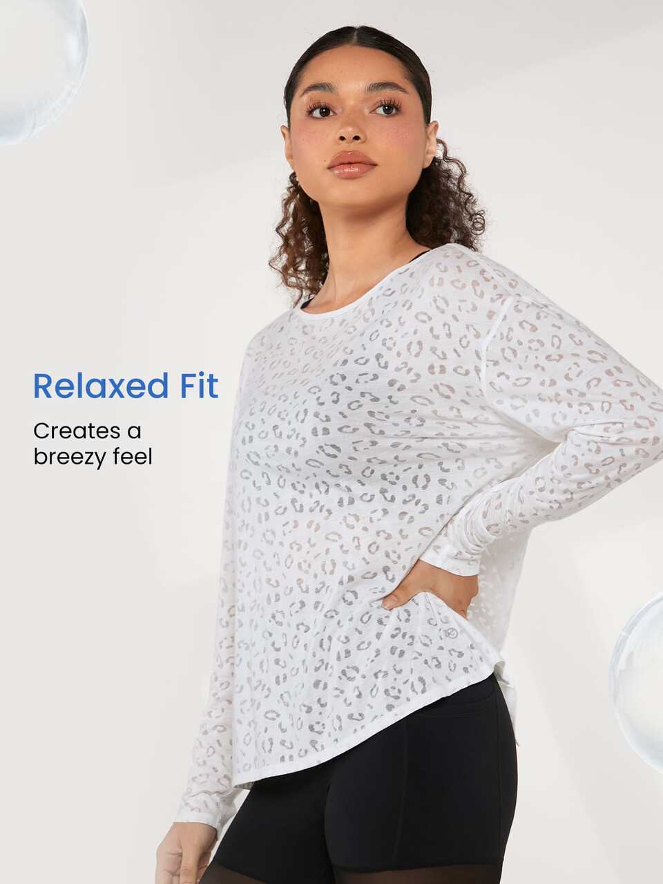 Leopard Burnout Twist-Back Sports White Tee