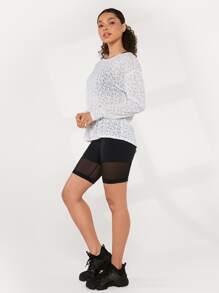 GLOWMODE 豹紋削洞露背運動白色t恤 - 白色 - 查看 4