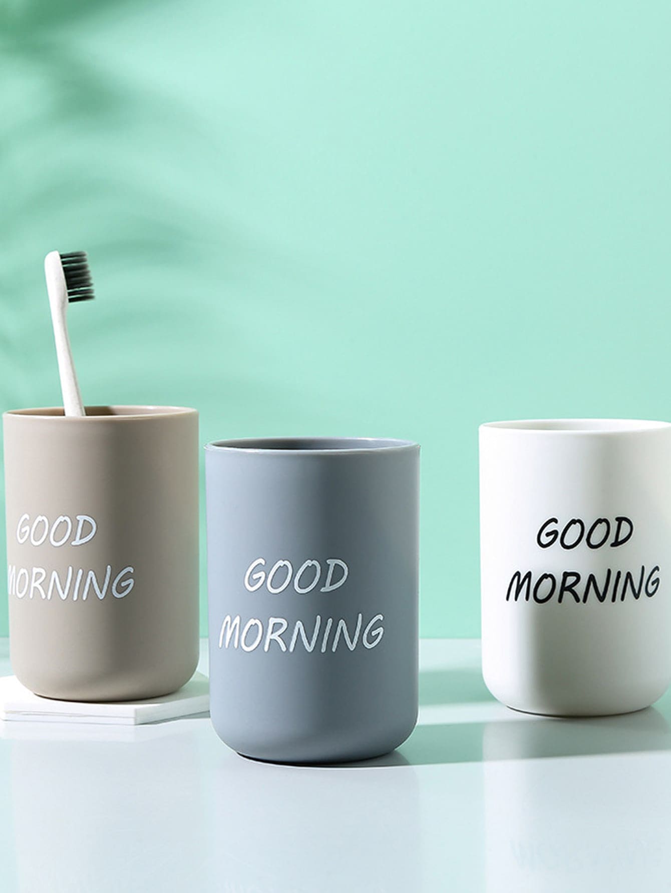 2 chiếc cốc súc miệng hình khẩu hiệu ngẫu nhiên trang trí phòng tắm trang trí mùa thu trở lại trường - Nhiều màu - Xem 1