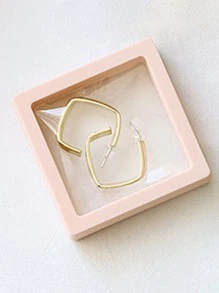 1pc Clear Jewelry Box, Gift For Valentine's Day - Pink - View 4