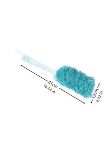 1pc Long Handle Bath Brush, Massage Cleaning Brush - Blue - View 2