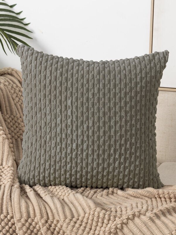 1 pièce Housse De Coussin Unicolore Sans Bourre , Moderne Fibre Housse De Coussin Décorative Pour Domicile , Tous Saison