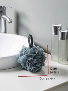 1 quả bóng tạo bọt tắm PE, xơ mướp tắm màu xanh tối giản cho phòng tắm, vòi hoa sen, gia đình - Màu xanh hải quân - Xem 5