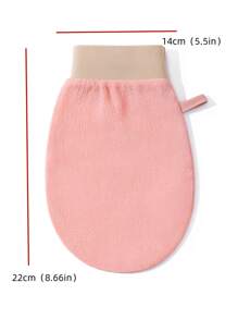 Popular Plain 100% Natural Viscose Exfoliating Glove Viscose Fiber Scrub Glove Exfoliating Gloves 1pc - Pink - View 3