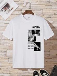 Áo thun & Áo lót Nam Con số Lá thư Giải trí - trắng - Xem 1