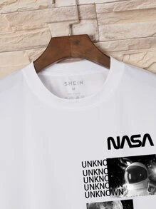 Áo thun & Áo lót Nam Con số Lá thư Giải trí - trắng - Xem 3