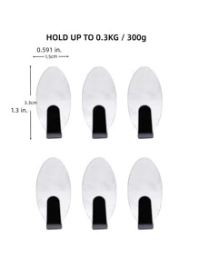 6 piezas gancho de pared de acero inoxidable