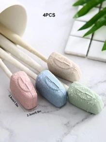 4pcs Random Color Portable Toothbrush Cover, Small Plastic Toothbrush Head Cap For Outdoor Travel Home Bathroom Decor - Multicolor - View 2