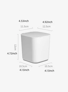 1 pieza basurero de escritorio - Blanco - Ver 2