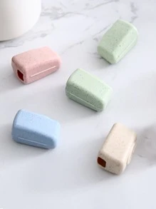 4pcs Random Color Portable Toothbrush Cover, Small Plastic Toothbrush Head Cap For Outdoor Travel Home Bathroom Decor - Multicolor - View 3