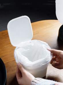 1 pieza basurero de escritorio - Blanco - Ver 3
