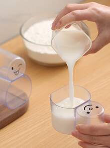 1入組隨機米勺帶刻度卡通創意多功能2合1米量杯適用於廚房