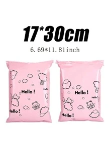 10入組/套PET禮品包裝袋卡通熊圖案派對禮品袋 - 粉色 - 查看 4