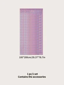 1入組派對方形窗簾 - 粉色 - 查看 3