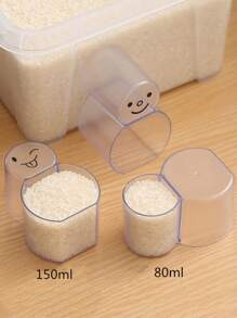 1入組隨機米勺帶刻度卡通創意多功能2合1米量杯適用於廚房