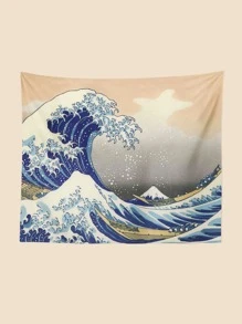 The Great Wave Off Kanagawa Print Tapestry, Home Decor, Room Decor, Flags For Room, Tapestries - Multicolor - View 1