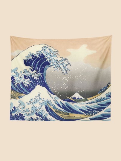 The Great Wave Off Kanagawa Print Tapestry, Home Decor, Room Decor, Flags For Room, Tapestries