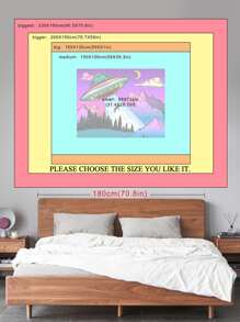 UFO Pattern Tapestry, Wall Art - Multicolor - View 7