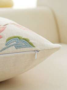 LCUHPCL 1 pièce Housse de coussin décoratif avec broderie florale, décoration pour le salon, la chambre à coucher, les fêtes, pour toutes les saisons - Multicolore - Voir 5