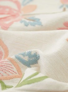 LCUHPCL 1 pièce Housse de coussin décoratif avec broderie florale, décoration pour le salon, la chambre à coucher, les fêtes, pour toutes les saisons - Multicolore - Voir 6