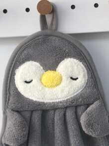 1pc Cartoon Penguin Pattern Hand Towel Back To School Dish Cloths Kitchen Towel - Dark Grey - View 6