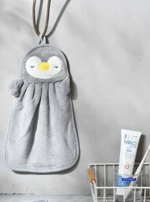 1pc Cartoon Penguin Pattern Hand Towel Back To School Dish Cloths Kitchen Towel - Dark Grey - View 7