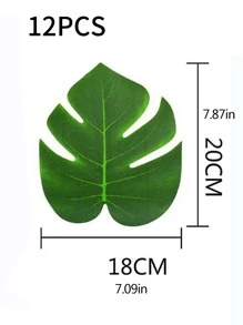 12 chiếc lá rùa nhân tạo - màu xanh lá - Xem 3