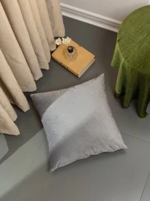 Plain Cushion Cover Without Filler, Simple Throw Pillowcase For Sofa, Home Decor - Grey - View 6