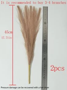 2入組人造蒲葦大號高大蓬鬆人造假花波西米亞風裝飾蘆葦花瓶填料農舍家庭婚禮裝飾 - 咖啡棕 - 查看 3