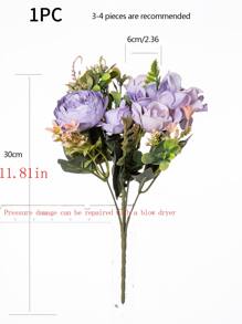 人造牡丹和绣球花束：适合婚礼、生日和家居装饰 - 可重复使用且丝滑的材质 - 适合圣诞节、万圣节、感恩节、情人节和毕业典礼 - 不含花瓶 - 紫色 - 查看 3