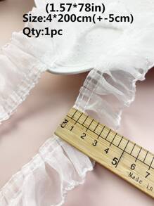 1roll DIY Webbing Lace - White - View 4