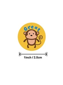 1roll Cartoon Animal Gift Sticker - Nhiều màu - Xem 6