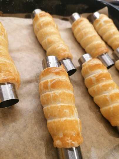 Stort danskt hornrör i rostfritt stål Croissantverktyg för att baka konditorivaror, 3/5/10 st