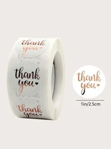 500 piezas Pegatina de regalo con gráfico slogan, pegatina de sello de sobre de papel dorado rosa metálico, pegatina de sellado de caja de bolsa de regalo multifunción - Oro rosa - Ver 2