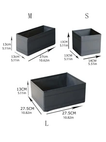 Bộ hộp đựng đồ nhiều ngăn bằng vải Oxford trơn màu, có thể giặt được, không nắp, thích hợp để đựng mỹ phẩm, đồ lót, giấy vệ sinh, đồ lộn xộn trên bàn làm việc, các vật dụng nhỏ như son môi, đồ trang trí phòng, phòng ngủ, tủ quần áo, điều khiển từ xa phòng khách, sắp xếp đồ lộn xộn với nhiều kích cỡ khác nhau cho nhiều nhu cầu sắp xếp khác nhau - Xám - Xem 2