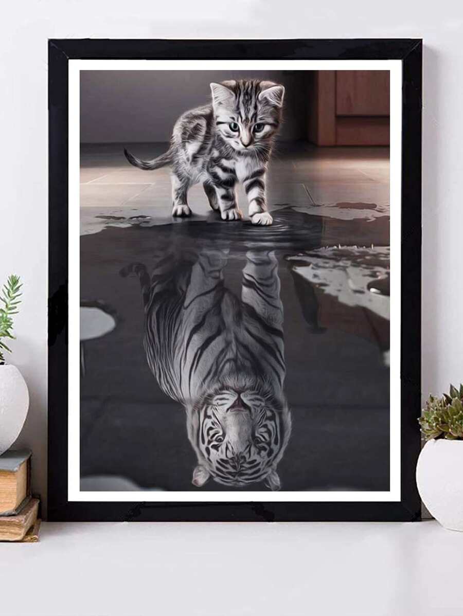 動物圖案DIY鑽石畫不附框架 - 彩色 - 查看 1