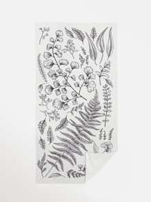 1入組裝植物圖案沙灘巾現代戶外吸水旅行沙灘巾 - 彩色 - 查看 3