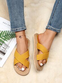 Sandalias con tira cruzada - Mostaza Amarilla - Ver 6