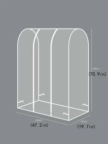 1pc Clear Clothing Cover - Clear - View 3
