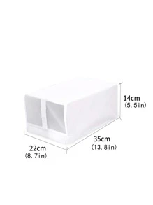 1pc Plain Foldable Shoes Storage Box - White - View 3