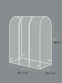 1pc Clear Clothing Cover - Clear - View 3