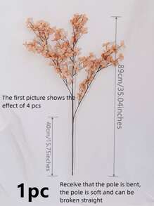 1pc Long Stem Artificial Apple Blossom Flower For Wedding Decoration Or Party - Brown - View 2