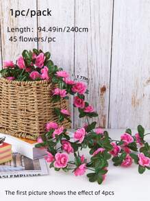 1 vòng hoa hồng nhân tạo 45 đầu màu hồng/đỏ để trang trí đám cưới - Màu Hồng Tươi - Xem 2