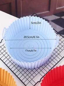 1pc Random Color Silicone Air Fryer Tray Air Fryer Kitchen Air Fryer Liners Air Fryer Paper Airfryer Air Frier - Multicolor - View 2