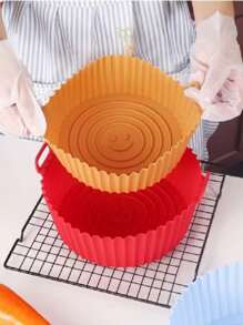 1pc Random Color Silicone Air Fryer Tray Air Fryer Kitchen Air Fryer Liners Air Fryer Paper Airfryer Air Frier - Multicolor - View 5