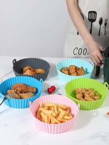 1pc Random Color Silicone Air Fryer Tray Air Fryer Kitchen Air Fryer Liners Air Fryer Paper Airfryer Air Frier - Multicolor - View 6