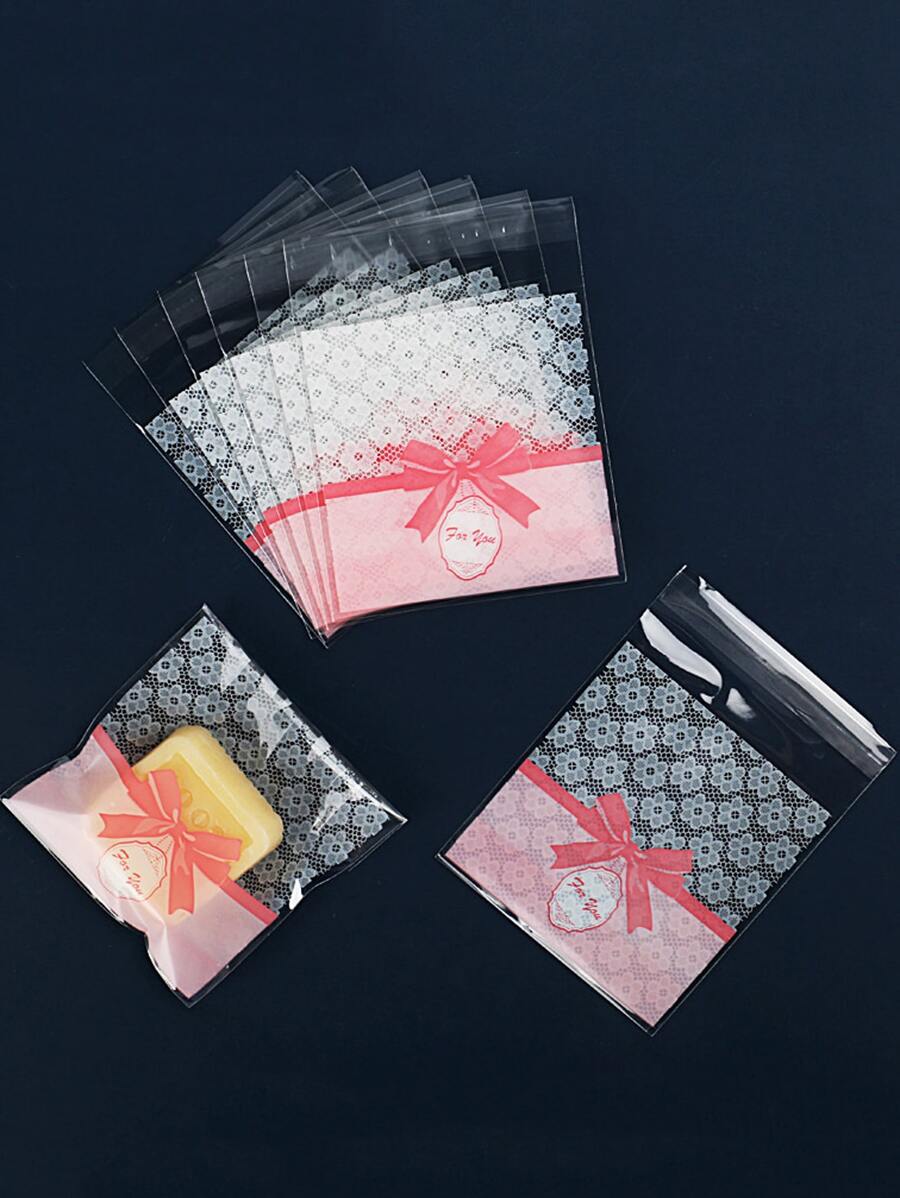 100入組蝴蝶結圖案餅乾包 - 彩色 - 查看 1