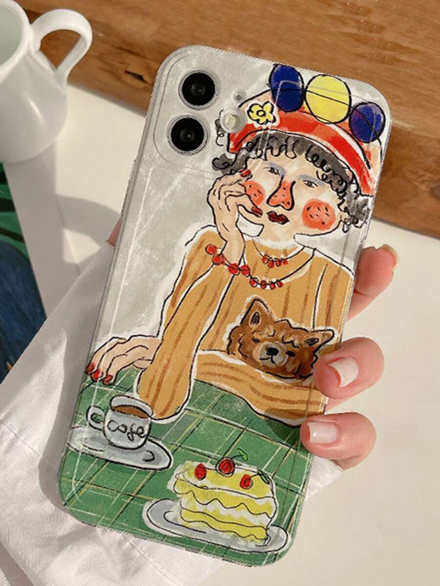 Afternoon Tea Girl Phone Case - Multicolor - View 1